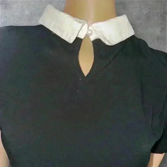 Allegra K Women's Vintage Peter Pan Collar Contrast Puff Short Sleeve Blouse S - Picture 7 of 8